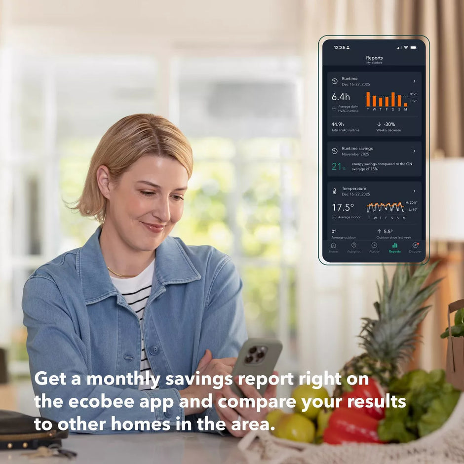 Ecobee Smart Thermostat Enhanced: Energy Star Certified, Compatible with Alexa & Google Assistant, 3-Year Warranty