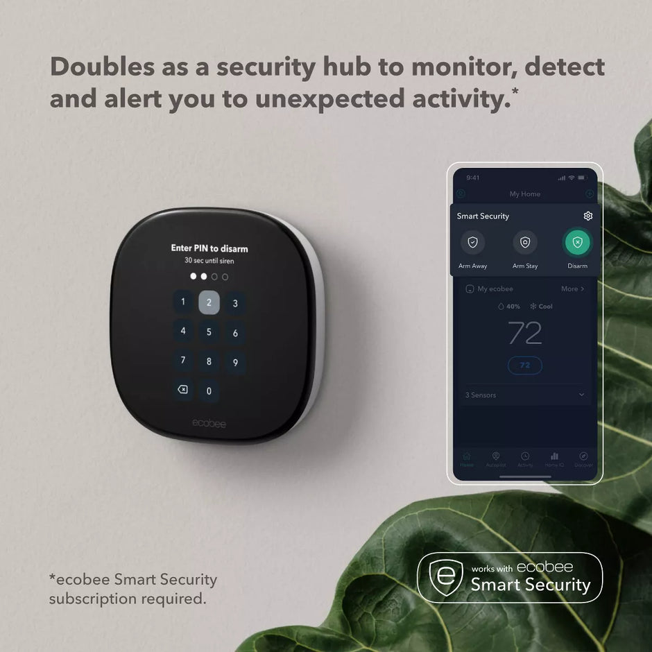 Ecobee Smart Thermostat Enhanced: Energy Star Certified, Compatible with Alexa & Google Assistant, 3-Year Warranty