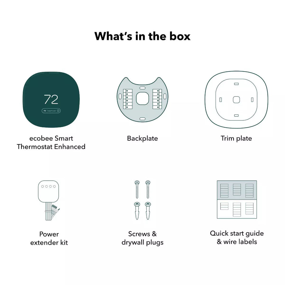 Ecobee Smart Thermostat Enhanced: Energy Star Certified, Compatible with Alexa & Google Assistant, 3-Year Warranty