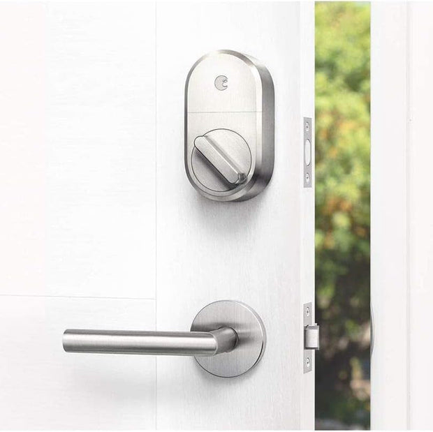 Smart Lock + Connect Wi-Fi Bridge, Satin Nickel, Works with Alexa, Keyless Home Entry from Anywhere
