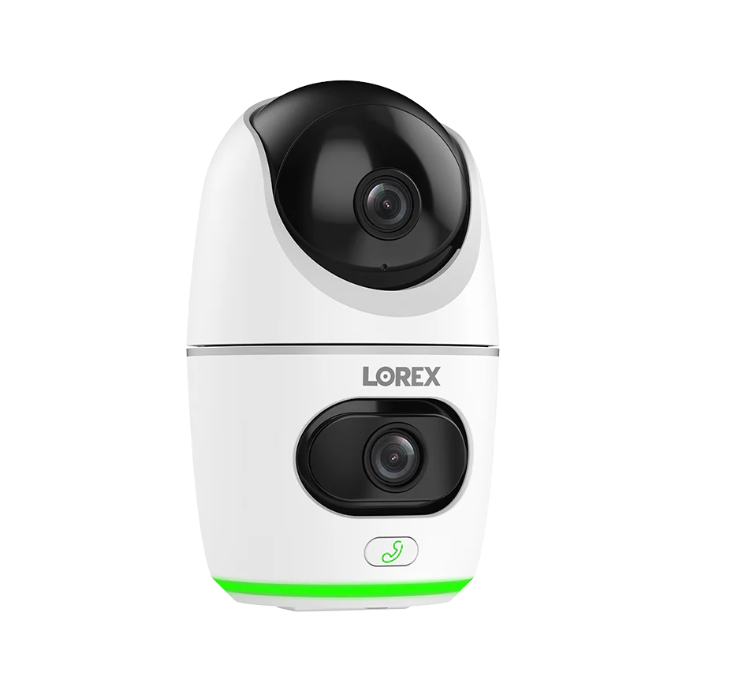 Lorex 2K Wireless Dual-Lens Indoor Pan-Tilt Security Camera – AC-Powered Wi-Fi (Cloud-Enabled, No PoE)