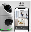Lorex 2K Wireless Dual-Lens Indoor Pan-Tilt Security Camera – AC-Powered Wi-Fi (Cloud-Enabled, No PoE)