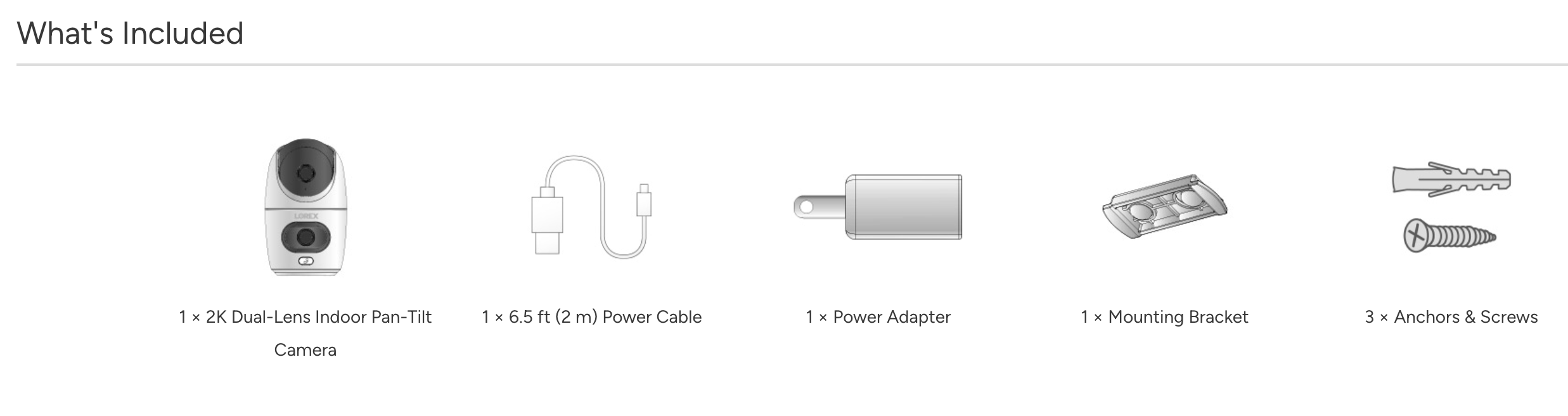 Lorex 2K Wireless Dual-Lens Indoor Pan-Tilt Security Camera – AC-Powered Wi-Fi (Cloud-Enabled, No PoE)