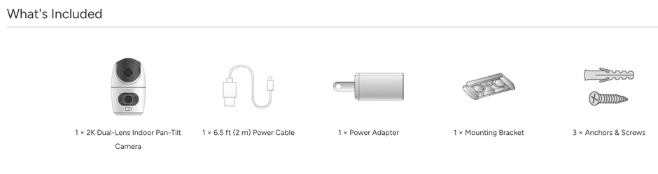 Lorex 2K Wireless Dual-Lens Indoor Pan-Tilt Security Camera – AC-Powered Wi-Fi (Cloud-Enabled, No PoE)