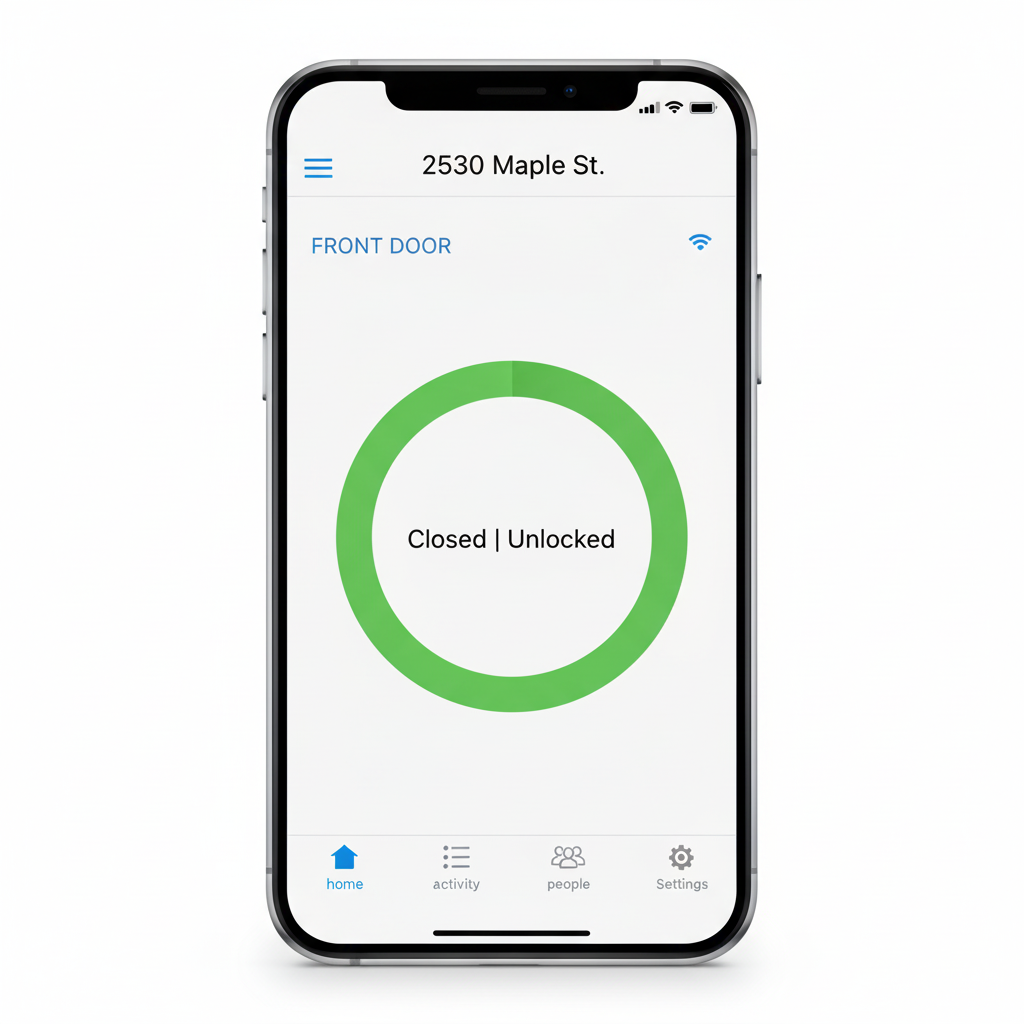Smart Lock + Connect Wi-Fi Bridge, Satin Nickel, Works with Alexa, Keyless Home Entry from Anywhere
