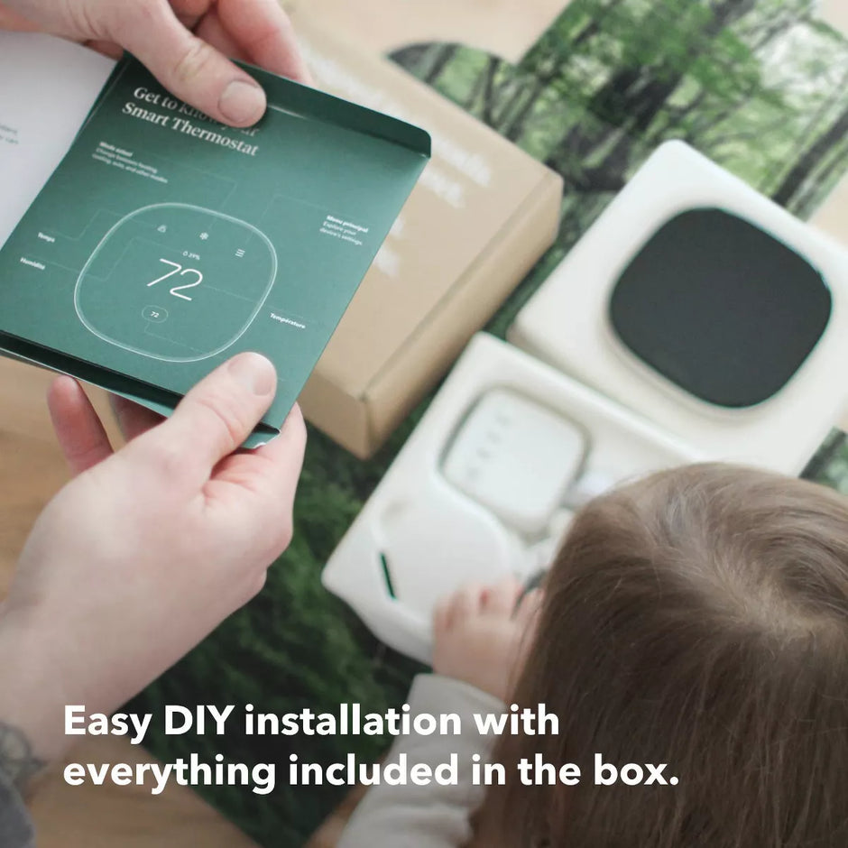 Ecobee Smart Thermostat Enhanced: Energy Star Certified, Compatible with Alexa & Google Assistant, 3-Year Warranty