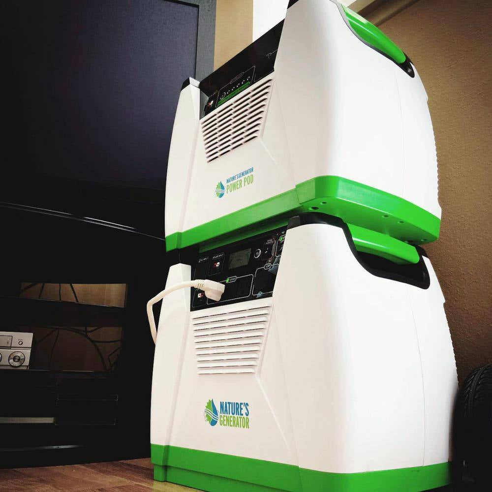 1800-Watt/2880W Peak Push Button Start Solar Powered Portable Generator with Power Pod and Three 100W Solar Panels