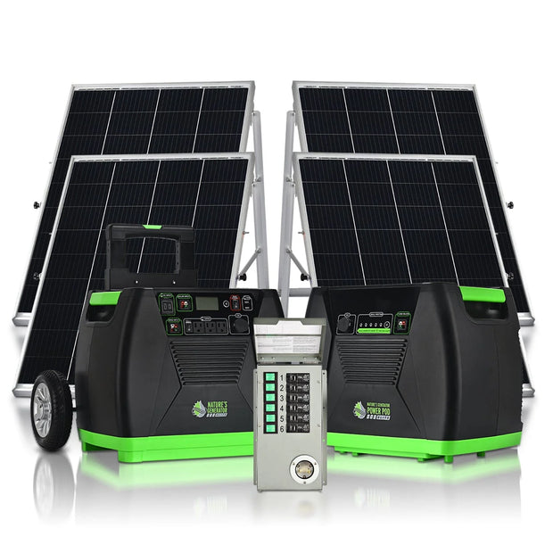 Nature'S Generator Elite Platinum - PE System:Nature'S Generator Elite+1200W Nature'S Generator Power Pod Elite+4Pcs 100W Solar Panel+Power Transfer Kit Elite