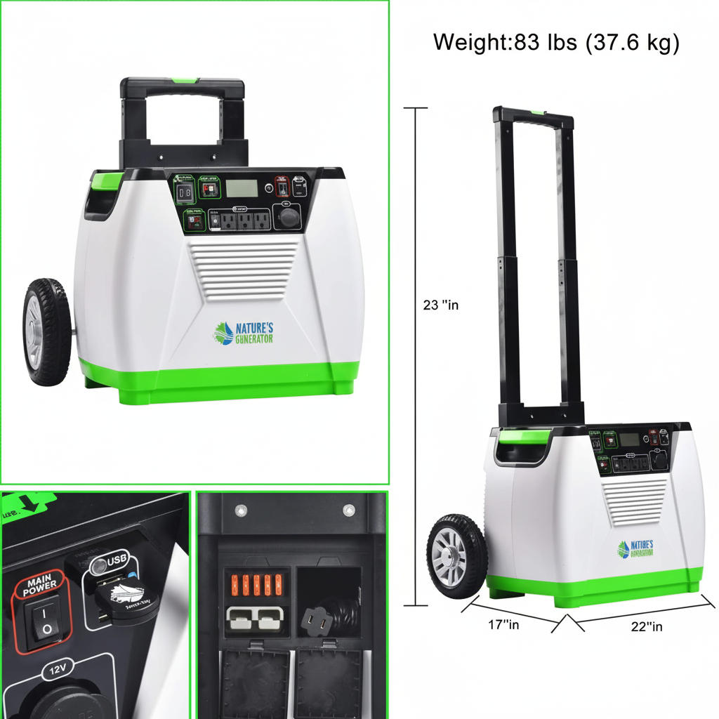 HKNGAUWE Goldwe System Generator W/Solar Panel & Wind Turbine